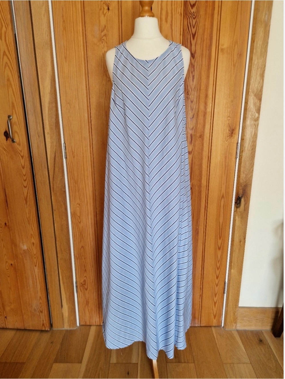 Light Blue Striped Maxi Dress